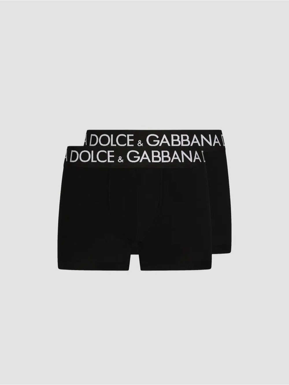 Dolce & Gabbana Black Boxer Briefs with White Logo Waistband - 2 Pack